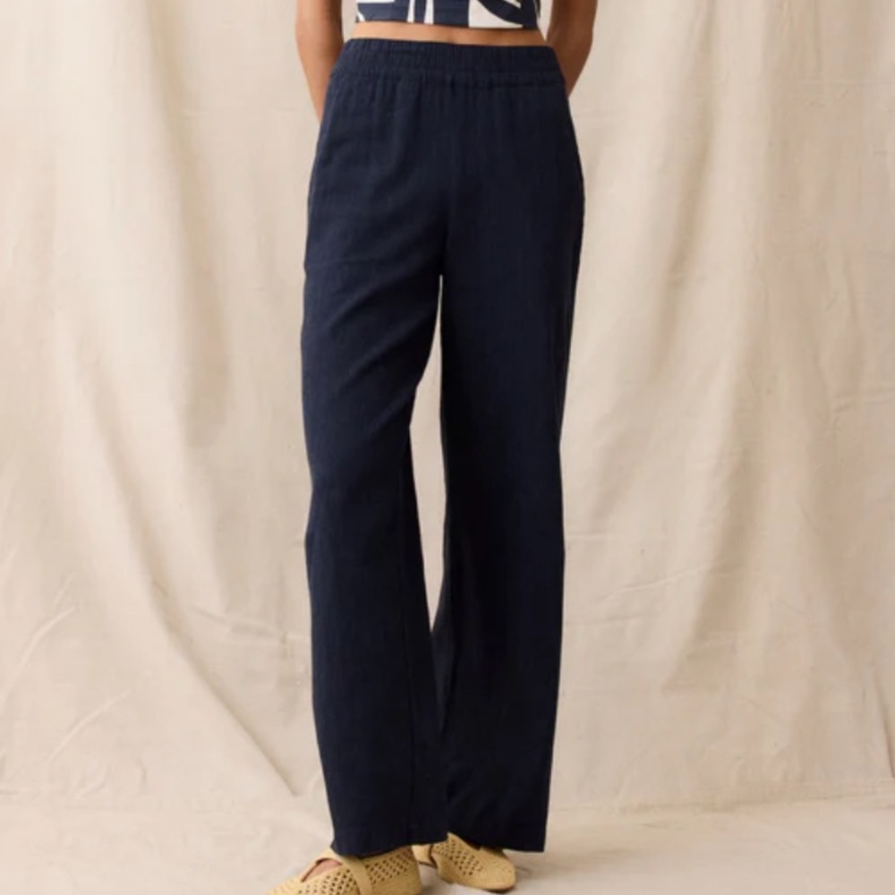 Marine Layer Allison Hemp Trouser - Indica Ink (Dark Navy) - Small